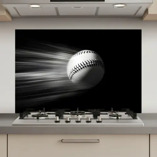 Honkbal - Wit - Vliegt keuken achterwand spatscherm klein -3d_website