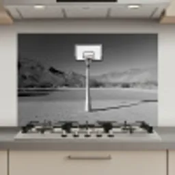Basketbalpaal - Landschap - Zand - Wit keuken achterwand spatscherm klein -3d_website