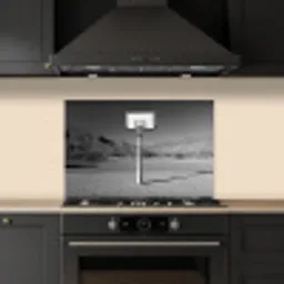 Basketbalpaal - Landschap - Zand - Wit keuken achterwand spatscherm klein -sfeer1