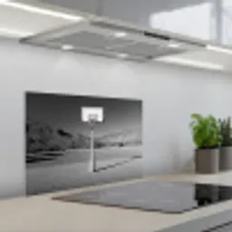 Basketbalpaal - Landschap - Zand - Wit keuken achterwand spatscherm klein -3d_schuin