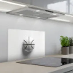 Basketbal - Wit - Schaduw - Lijnen keuken achterwand spatscherm klein -3d_schuin