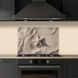 Strand - Zeester - Zand - Beige keuken achterwand spatscherm klein -sfeer1