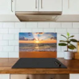 Strand - Zonsondergang - Zee - Wolken - Horizon keuken achterwand spatscherm klein -sfeer2