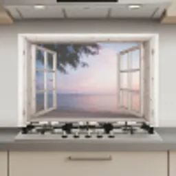 Strandzicht bij de Avondschemering keuken achterwand spatscherm klein -3d_website