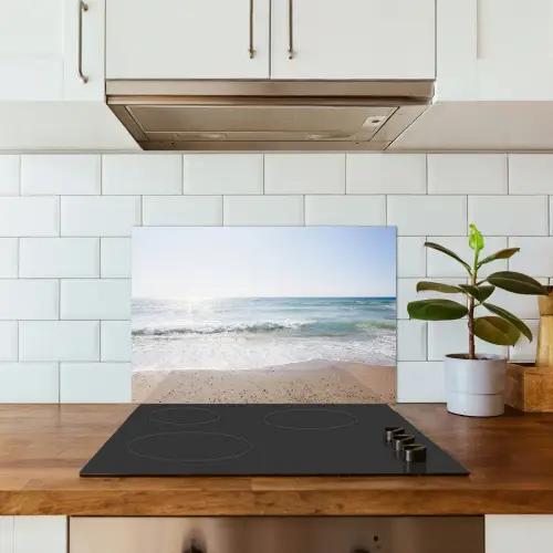 Strand - Water - Turquoise keuken achterwand spatscherm klein -sfeer2