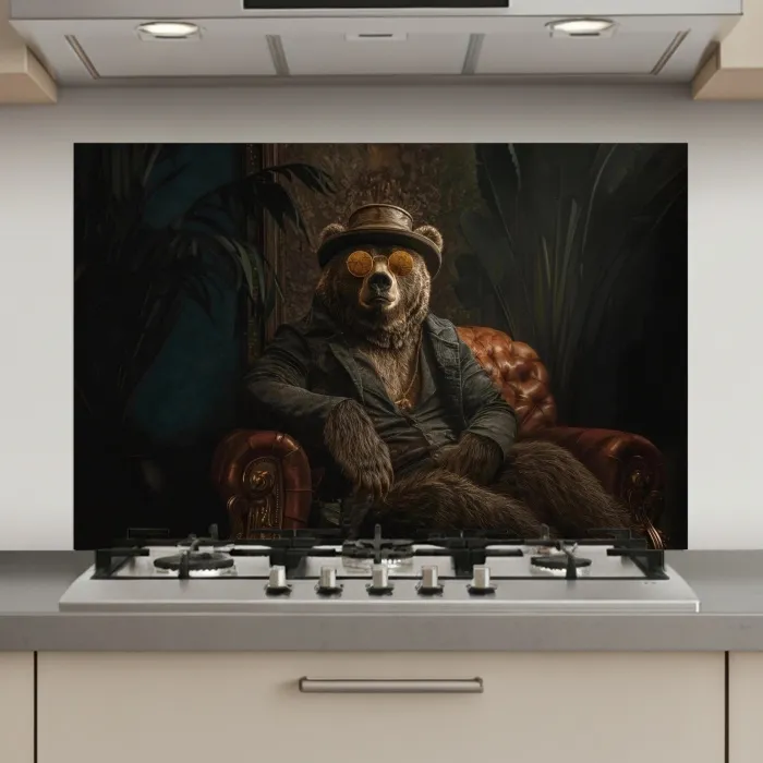 Beer - Bruin - Pak - Hoed keuken achterwand spatscherm klein -3d_website