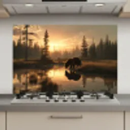 Beer - water - Bos - Ochtendlicht keuken achterwand spatscherm klein -3d_website