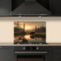 Beer - water - Bos - Ochtendlicht keuken achterwand spatscherm klein -sfeer1