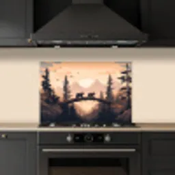 Beren - Bomen - Landschap - Zonsondergang keuken achterwand spatscherm klein -sfeer1
