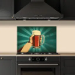 Bierglas - Schuim - Retro - Groen keuken achterwand spatscherm klein -sfeer1