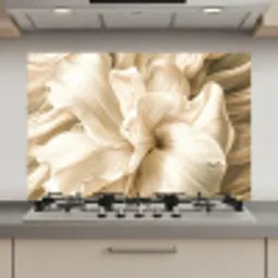 Beige - Bloem - Patroon keuken achterwand spatscherm klein -3d_website
