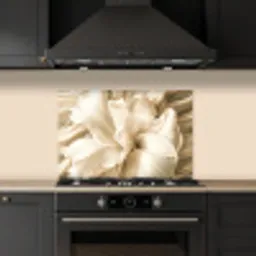 Beige - Bloem - Patroon keuken achterwand spatscherm klein -sfeer1
