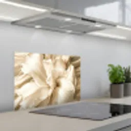 Beige - Bloem - Patroon keuken achterwand spatscherm klein -3d_schuin