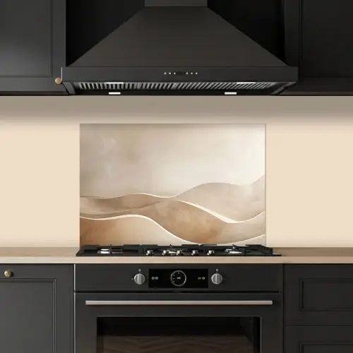 Beige - Heuvels - Patroon keuken achterwand spatscherm klein -sfeer1