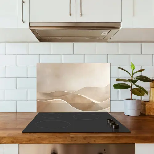 Beige - Heuvels - Patroon keuken achterwand spatscherm klein -sfeer2