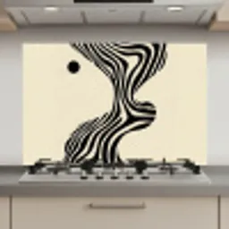 Beige - Lijnen - Golvend -  Abstract keuken achterwand spatscherm klein -3d_website
