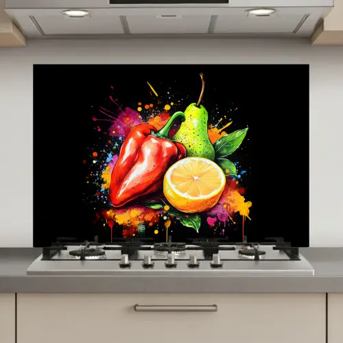 Paprika - Peer - Citroen - Graffiti - Verf - Abstract keuken achterwand spatscherm klein -3d_website