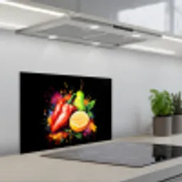Paprika - Peer - Citroen - Graffiti - Verf - Abstract keuken achterwand spatscherm klein -3d_schuin