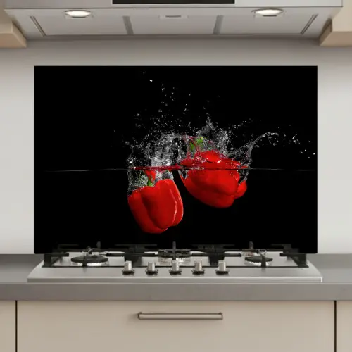 Paprika - Groente - Stilleven - Water - Rood keuken achterwand spatscherm klein -3d_website