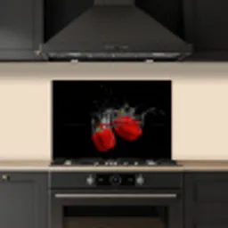 Paprika - Groente - Stilleven - Water - Rood keuken achterwand spatscherm klein -sfeer1