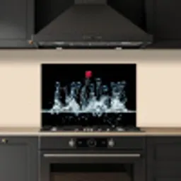 Bessen - Water - Zwart - Fruit - Framboos keuken achterwand spatscherm klein -sfeer1