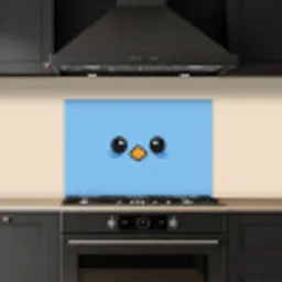Vogel - Blauw - Eenvoudig keuken achterwand spatscherm klein -sfeer1