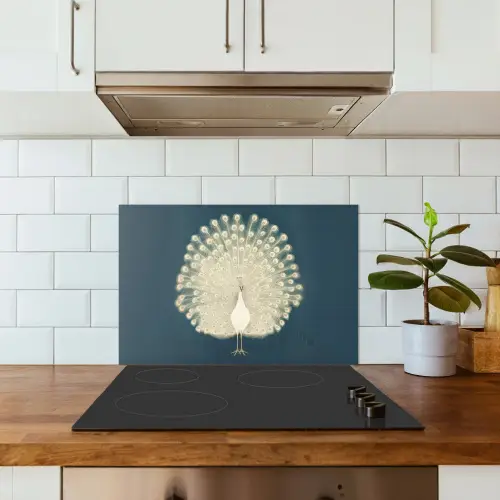 Vogel - Blauw - Vintage keuken achterwand spatscherm klein -sfeer2