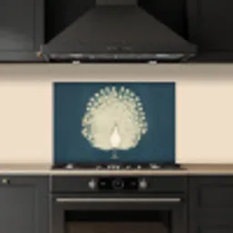Vogel - Blauw - Vintage keuken achterwand spatscherm klein -sfeer1