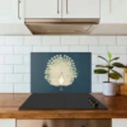 Vogel - Blauw - Vintage keuken achterwand spatscherm klein -sfeer2