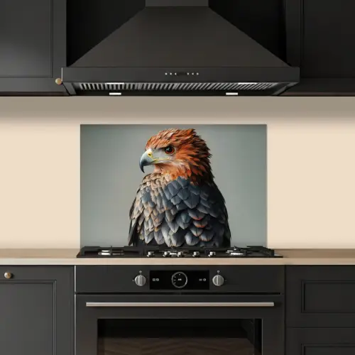Vogel - Realistisch - Veren - Bruin keuken achterwand spatscherm klein -sfeer1