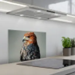 Vogel - Realistisch - Veren - Bruin keuken achterwand spatscherm klein -3d_schuin