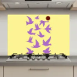 Vogels - Cirkel - Geel - Beweging keuken achterwand spatscherm klein -3d_website