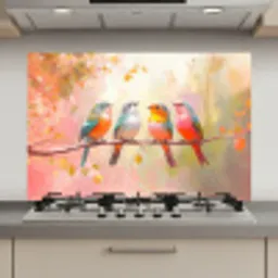 Vogels - Kleurrijk - Tak keuken achterwand spatscherm klein -3d_website