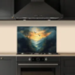 Vogels - Zon - Bomen - Groen keuken achterwand spatscherm klein -sfeer1