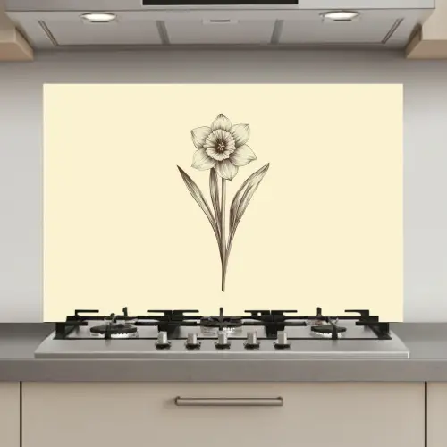 Zwart - Narcis - Illustratie keuken achterwand spatscherm klein -3d_website