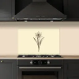 Zwart - Narcis - Illustratie keuken achterwand spatscherm klein -sfeer1