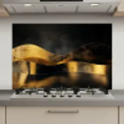 Zwart - Goud - Golven - Schaduw keuken achterwand spatscherm klein -3d_website