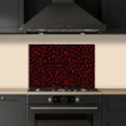 Zwart - Harten - Rood keuken achterwand spatscherm klein 900 -sfeer1