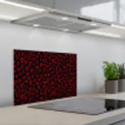 Zwart - Harten - Rood keuken achterwand spatscherm klein 900 -3d_schuin