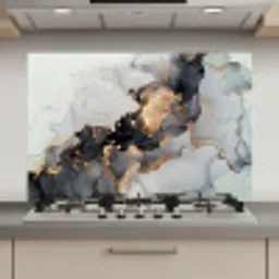 Zwart - Marmer - Luxe - Goud keuken achterwand spatscherm klein -3d_website