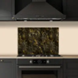 Zwart - Marmer - Goud keuken achterwand spatscherm klein 900 -sfeer1