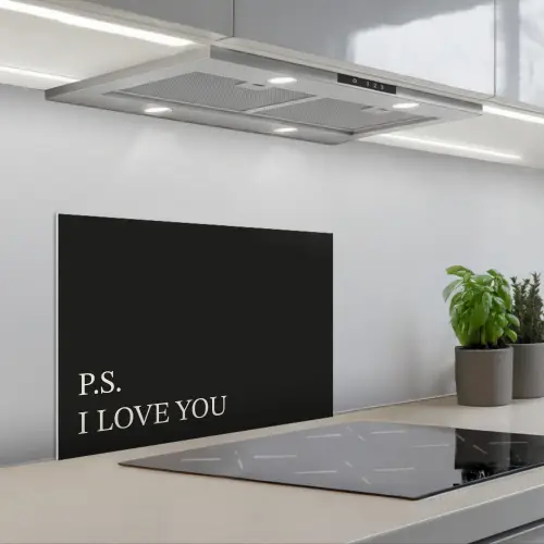 Zwart - Minimalistisch - Valentijn keuken achterwand spatscherm klein -3d_schuin