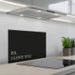 Zwart - Minimalistisch - Valentijn keuken achterwand spatscherm klein -3d_schuin