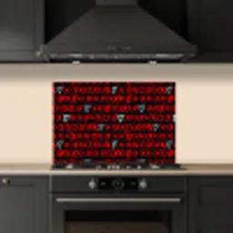 Zwart - Rood - Contrast - Liefde keuken achterwand spatscherm klein 900 -sfeer1