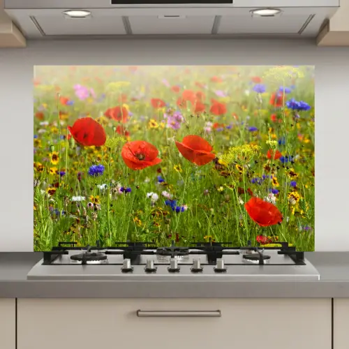 Bloeiend Veld in Zomergloed keuken achterwand spatscherm klein -3d_website