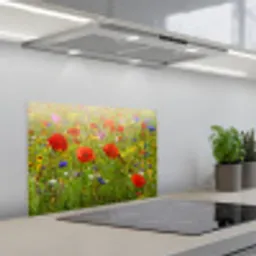 Bloeiend Veld in Zomergloed keuken achterwand spatscherm klein -3d_schuin