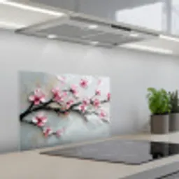 Bloesem - Kunstzinnig - Roze - Sakura keuken achterwand spatscherm klein -3d_schuin