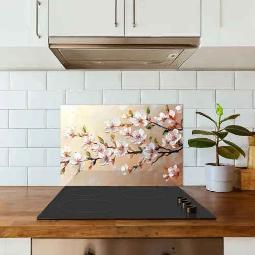 Bloesemtakken - Schilderachtig - Roze keuken achterwand spatscherm klein -sfeer2