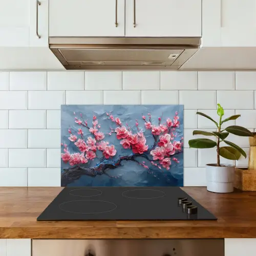Bloesem - Bloem - Roze - Tak keuken achterwand spatscherm klein -sfeer2