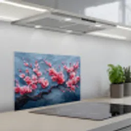 Bloesem - Bloem - Roze - Tak keuken achterwand spatscherm klein -3d_schuin